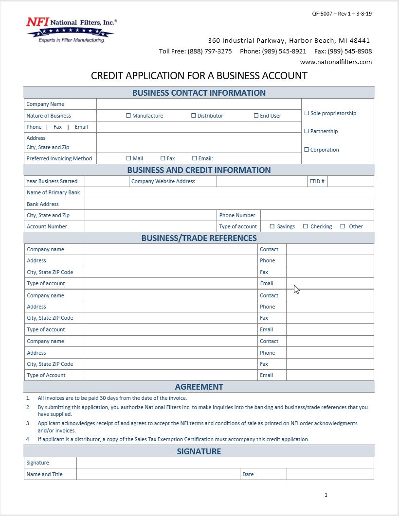 credit application